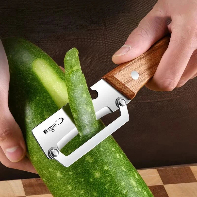 Stainless Steel Peeler with Wooden Handle