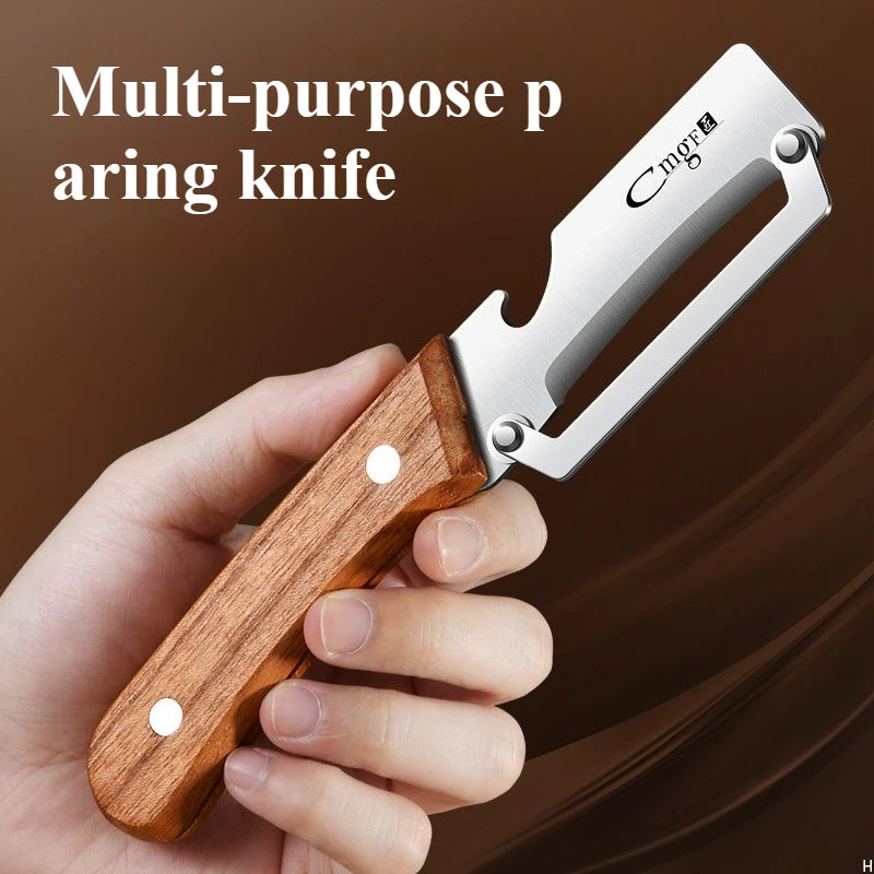 Stainless Steel Peeler with Wooden Handle